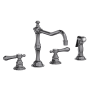 Newport Brass Chesterfield 1.8 GPM Widespread Kitchen Faucet - Includes Side Spray Midnight Chrome