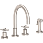 Newport Brass East Linear 1.8 GPM Widespread Kitchen Faucet Satin Nickel