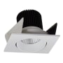 Nora Lighting Iolite 2" LED Square Recessed Trim - 5000K - 1000 Lumens - Round Aperture - Cone Reflector White / White