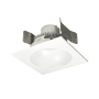 Nora Lighting Cobalt 5" Integrated LED Reflector / Square Recessed Trim with 0-10V Trial/ELV Dimming - 750 Lumens, 3500K Matte Powder White