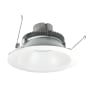 Nora Lighting Cobalt 6" Integrated LED Open / Reflector Recessed Trim with 0-10V Triac/ELV Dimming and Remote Emergency - 1000 Lumens, 4000K Matte Powder White