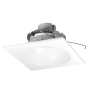 Nora Lighting Cobalt 6" Integrated LED Reflector / Square Recessed Trim with 0-10V Trial/ELV Dimming - 750 Lumens, 3000K Matte Powder White
