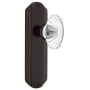 Nostalgic Warehouse Vintage Farmhouse Oval Fluted Crystal Flower Passage Door Knob Set with Art Deco Plate and 2-3/8" Backset Timeless Bronze
