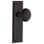 Nostalgic Warehouse Black Porcelain Solid Brass Passage Door Knob Set with New York Rose and 2-3/8" Backset Timeless Bronze