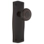 Nostalgic Warehouse Deco Solid Brass Passage Door Knob Set with Prairie Rose and 2-3/8" Backset Timeless Bronze