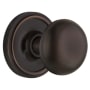 Nostalgic Warehouse New York Solid Brass Single Dummy Door Knob with Classic Rose Plate Timeless Bronze