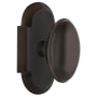 Nostalgic Warehouse Vintage Farmhouse Homestead Oval Solid Brass Single Dummy Door Knob with Cottage Style Plate Timeless Bronze