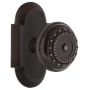 Nostalgic Warehouse Vintage Meadows Solid Brass Single Dummy Door Knob with Cottage Style Plate Timeless Bronze