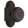 Nostalgic Warehouse Vintage Mission Solid Brass Single Dummy Door Knob with Cottage Style Plate Timeless Bronze