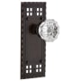 Nostalgic Warehouse Vintage Crystal Single Dummy Door Knob with Solid Brass Long Craftsman Plate Timeless Bronze