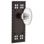 Nostalgic Warehouse Vintage Farmhouse Oval Egg Fluted Lead-Free Crystal Flower Single Dummy Door Knob with Long Craftsman Plate Timeless Bronze