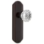 Nostalgic Warehouse Vintage Fluted Crystal Single Dummy Door Knob with Art Deco Plate Timeless Bronze