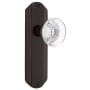 Nostalgic Warehouse Round Clear Crystal Single Dummy Door Knob with Solid Brass Art Deco Back Plate Timeless Bronze