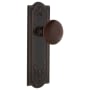 Nostalgic Warehouse Brown Porcelain Solid Brass Single Dummy Door Knob with Meadows Rose Timeless Bronze
