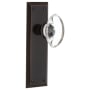 Nostalgic Warehouse Oval Clear Crystal Solid Brass Single Dummy Door Knob with New York Rose Timeless Bronze