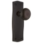 Nostalgic Warehouse New York Solid Brass Single Dummy Door Knob with Prairie Rose Timeless Bronze