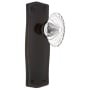 Nostalgic Warehouse Vintage Fluted Crystal Flower Single Dummy Door Knob with Solid Brass Prairie Backplate Timeless Bronze
