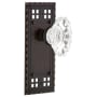 Nostalgic Warehouse Vintage Chateau Fluted Crystal Dummy Door Knob Set with Solid Brass Long Craftsman Plate Timeless Bronze