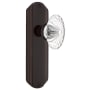 Nostalgic Warehouse Vintage Farmhouse Oval Fluted Crystal Flower Dummy Door Knob Set with Art Deco Plate Timeless Bronze