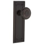 Nostalgic Warehouse Art Deco Solid Brass Dummy Door Knob Set with Mission Rose Timeless Bronze