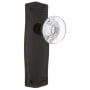 Nostalgic Warehouse Round Clear Crystal Solid Brass Dummy Door Knob Set with Prairie Rose Timeless Bronze