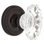 Nostalgic Warehouse Vintage Chateau Fluted Crystal Dummy Door Knob Set with Solid Brass Rose with Rope Trim Timeless Bronze