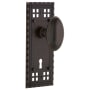 Nostalgic Warehouse Farmhouse Homestead Solid Brass Dummy Door Knob Set with Long Craftsman Plate and Keyhole Timeless Bronze