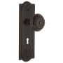 Nostalgic Warehouse Meadows Solid Brass Dummy Door Knob Set with Keyhole Timeless Bronze
