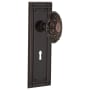 Nostalgic Warehouse Victorian Solid Brass Dummy Door Knob Set with Mission Rose and Keyhole Timeless Bronze