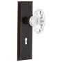 Nostalgic Warehouse Chateau Solid Brass Dummy Door Knob Set with New York Rose and Keyhole Timeless Bronze