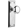 Nostalgic Warehouse New York Solid Brass Dummy Door Knob Set with Keyhole Bright Chrome