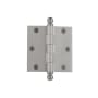 Nostalgic Warehouse Solid Brass 3.5" x 3.5" Heavy Duty Commercial Approved Arch Hole Pattern Square Corner Mortise Door Hinge with Ball Tip Satin Nickel