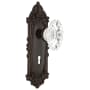 Nostalgic Warehouse Chateau Solid Brass Dummy Door Knob Set with Victorian Rose and Keyhole Timeless Bronze