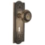 Nostalgic Warehouse Meadows Solid Brass Dummy Door Knob Set with Keyhole Antique Brass