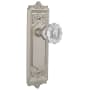Nostalgic Warehouse Victorian Crystal Single Dummy Door Knob with Solid Brass Egg and Dart Plate Satin Nickel