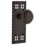 Nostalgic Warehouse Vintage Meadows Solid Brass Privacy Door Knob Set with Long Craftsman Plate and 2-3/8" Backset Timeless Bronze
