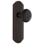 Nostalgic Warehouse Vintage Black Porcelain Privacy Door Knob Set with Solid Brass Art Deco Plate and 2-3/8" Backset Timeless Bronze