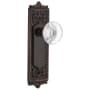 Nostalgic Warehouse Vintage Round Clear Crystal Privacy Door Knob Set with Solid Brass Victorian Egg and Dart Back Plate and 2-3/8" Backset Timeless Bronze