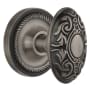 Nostalgic Warehouse Victorian Solid Brass Single Dummy Door Knob with Rope Rose Antique Pewter