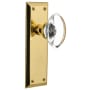 Nostalgic Warehouse Oval Clear Crystal Solid Brass Single Dummy Door Knob with New York Rose Unlacquered Brass