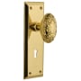 Nostalgic Warehouse Victorian Solid Brass Single Dummy Door Knob with New York Rose and Keyhole Unlacquered Brass