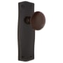 Nostalgic Warehouse Brown Porcelain Solid Brass Privacy Door Knob Set with Prairie Rose and 2-3/8" Backset Timeless Bronze