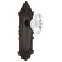 Nostalgic Warehouse Chateau Solid Brass Privacy Door Knob Set with Victorian Rose and 2-3/8" Backset Timeless Bronze