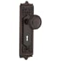 Nostalgic Warehouse Craftsman Solid Brass Privacy Door Knob Set with Egg and Dart Rose, Keyhole and 2-3/8" Backset Timeless Bronze