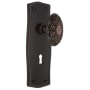 Nostalgic Warehouse Victorian Solid Brass Privacy Door Knob Set with Prairie Rose, Keyhole and 2-3/8" Backset Timeless Bronze