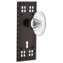 Nostalgic Warehouse Vintage Farmhouse Oval Egg Fluted Lead-Free Crystal Flower Vintage Skeleton Key Retrofit Entry Handleset Trim with Long Craftsman Plate, Keyhole and 2-1/4" Backset Timeless Bronze