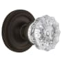 Nostalgic Warehouse Crystal Solid Brass Passage Door Knob Set with Rope Rose and 2-3/8" Backset Oil-Rubbed Bronze