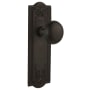 Nostalgic Warehouse New York Solid Brass Passage Door Knob Set with Meadows Rose and 2-3/8" Backset Oil-Rubbed Bronze