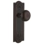 Nostalgic Warehouse New York Solid Brass Passage Door Knob Set with Meadows Rose and 2-3/8" Backset Timeless Bronze