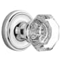 Nostalgic Warehouse Vintage Luxe Waldorf Lead Crystal Octagon Vintage Skeleton Key Retrofit Entry Handleset Trim with Solid Brass Classic Rose Plate, Keyhole and 2-1/4" Backset Bright Chrome